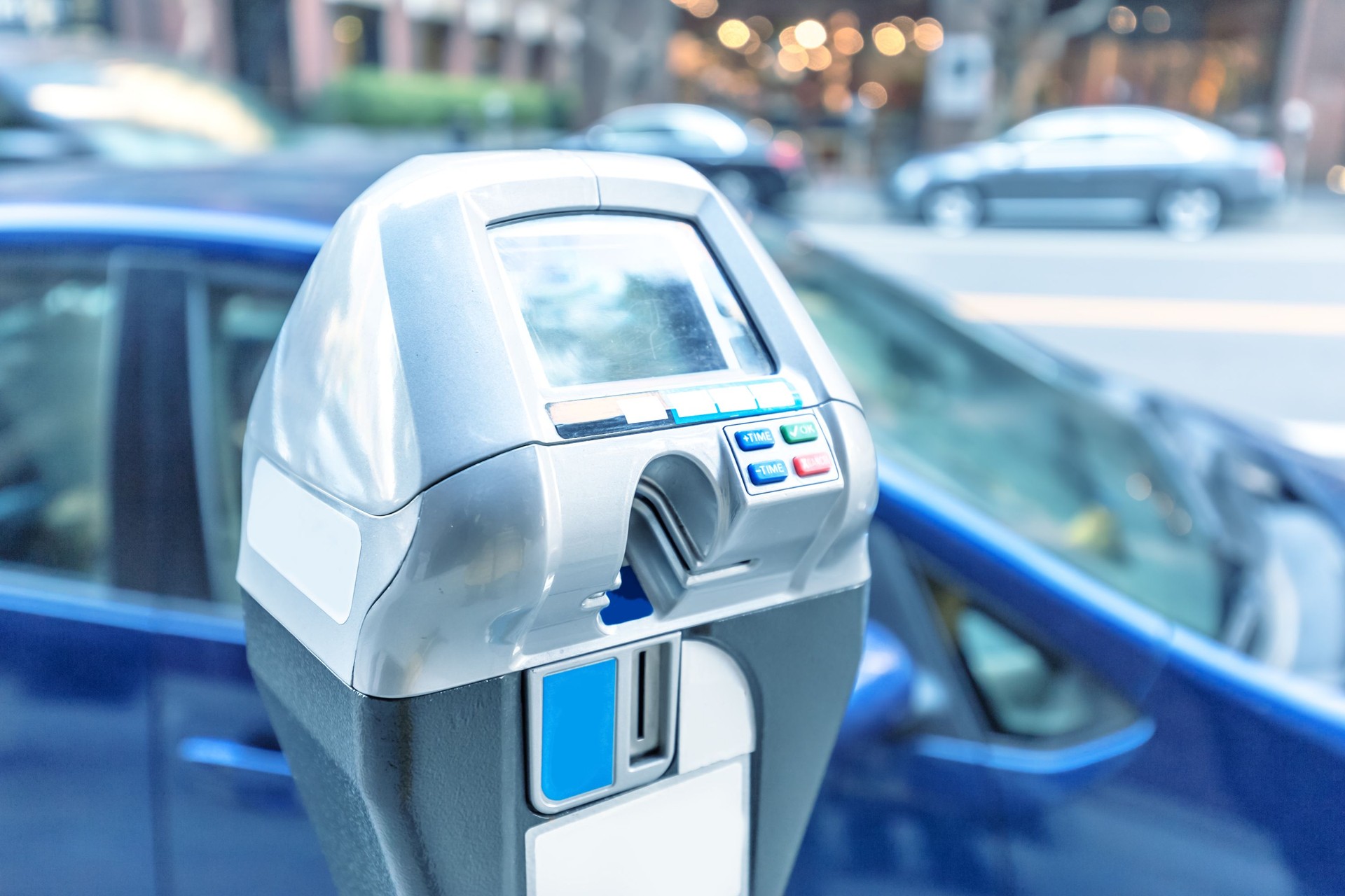 parking machine with electronic payment on road